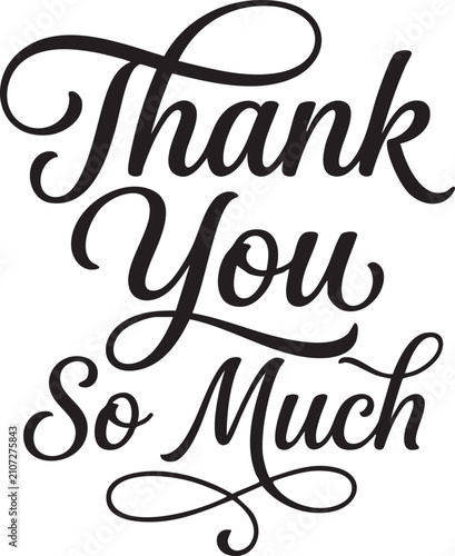 Thank you so much decorative typography greeting card message with typography, greeting