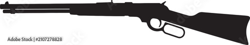 фотографія Western lever action rifle silhouette icon isolated on transparent background for historic cowboy imagery