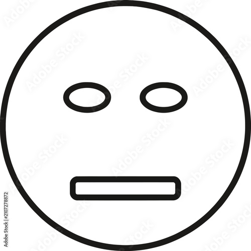 Bild auf Leinwand Blank Expressionless Emoji Face Neutral Outline Icon Vector