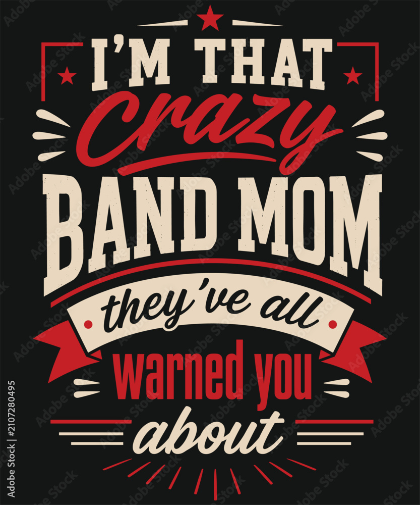 Fototapeta premium Marching Band Typography T-Shirt Vector Design