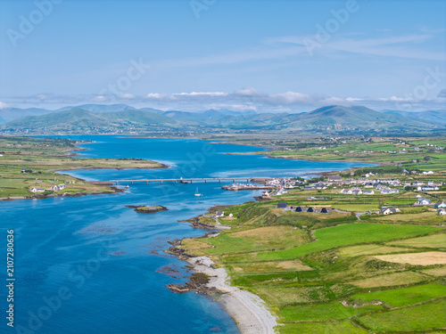 Fotografie Aerial photography of Portmagee in County Kerry, Ireland