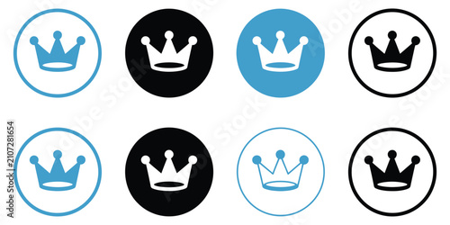Premium Crown VIP Badge Icon Set for Exclusive Membership Premium Labels and Prestige
