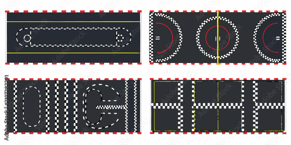 Obraz premium racing track layouts flat style on white background circuit course