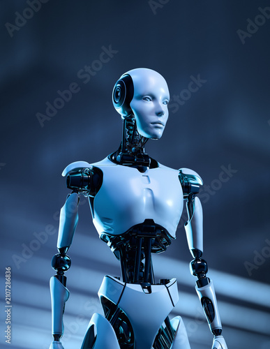 Cuadro en lienzo Futuristic Cyborg Robot Representing Advanced Artificial Intelligence Technology