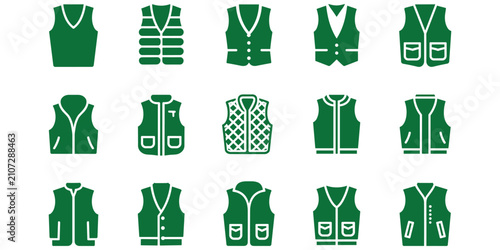 Foto Grid of green vest with various