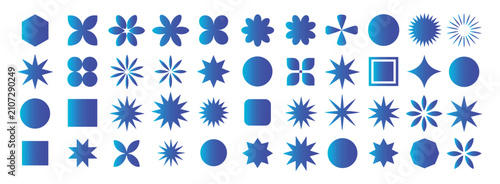 фотографія Abstract Geometric Shapes: A vibrant collection of abstract geometric shapes in varying shades of blue and purple