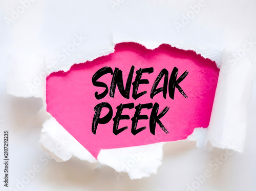 Sneak Peek Torn Paper Reveal With Hot Pink Background And Bold Motivational Typography For Modern Creative Design