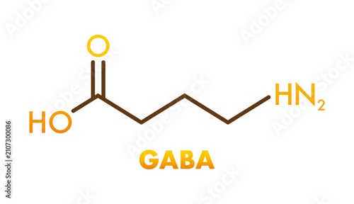 Foto GABA neurotransmitter chemical skeletal formula structure