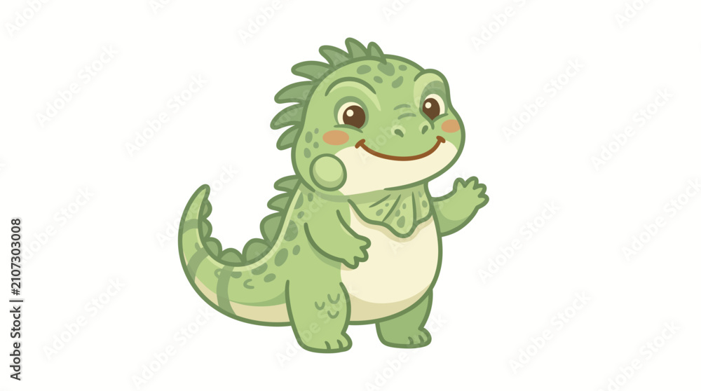 Fototapeta premium Cute Iguana Mascot Character Illustration for Children and Animal Branding Designs