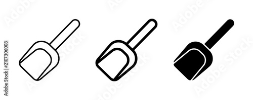 Canvastavla Scoop Icons Set: Line Art, Outline, Solid Fill Vector Graphics for Various Uses