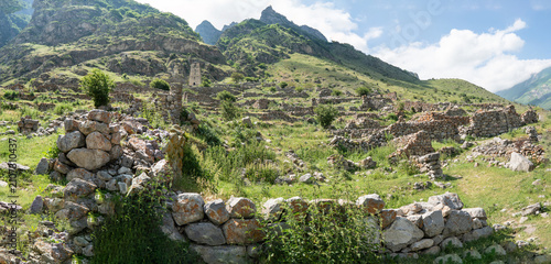 Upper Balkaria. Ruins of an old mountain village