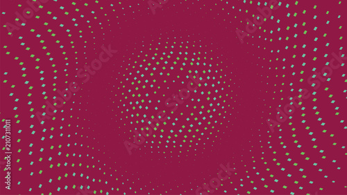 Abstract background with green geometric square pattern on purple