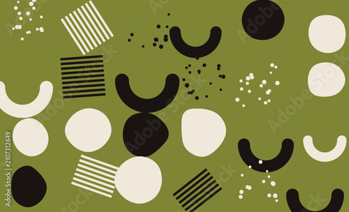 Abstract background pattern with organic shapes and geometric line textures