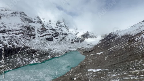 The Pasterze glacier on the Grossglockner, 
Heiligenblut am Großglockner, Carinthia, Austria
