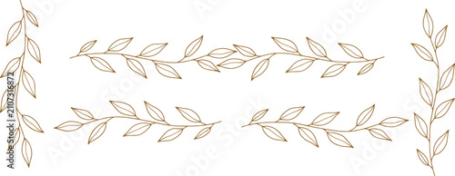 Elegant botanical branch dividers hand drawn laurel wreath elements
