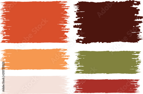 fall colors palette different abstract design brush strokes banners set