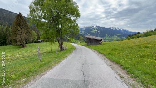 Alpine scenery with ski resort in high mountains, Wagrain, Austria