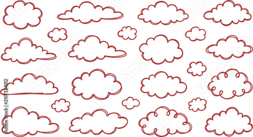 Foto Collection of red cross marks check marks and rejection symbols on white backgro