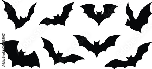 Bild auf Leinwand Modern Bat Silhouette / halloween bat and bats