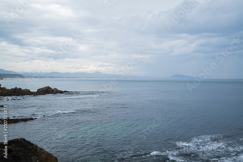 Bild auf Leinwand Rocky islet in the Atlantic Ocean, Biarritz, France