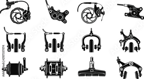 Vector Bicycle Components Set, Disc and Rim Brakes, Hubs