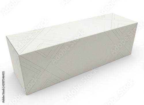 Long white rectangular cardboard packaging box