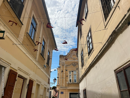 Historic architecture in the old town of Varaždin, Croatia
