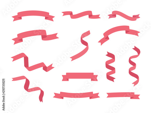set of red ribbons
