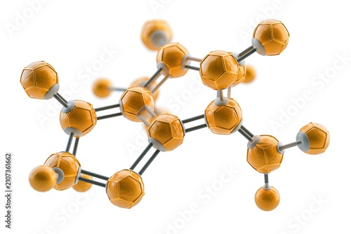 Orange Molecular Structure Model