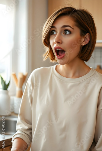Young woman with short brow...