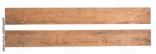 Fotografie Old wooden planks isolated on white or transparent background