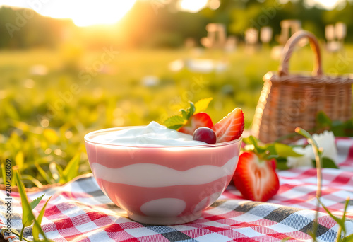 Strawberry yogurt parfait w...