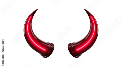 Red devil horns balloon. Halloween party decor on a isolated transparent background png