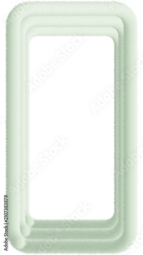 Soft Fluffy Layered Vertical Rectangle Frame – Sage