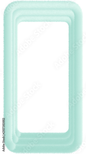 Soft Fluffy Layered Vertical Rectangle Frame – Mint