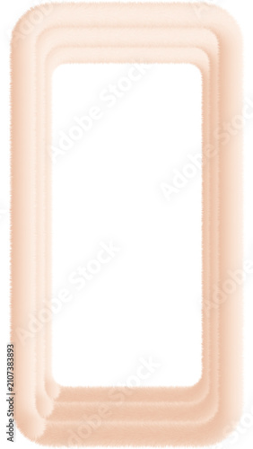 Soft Fluffy Layered Vertical Rectangle Frame – Peach