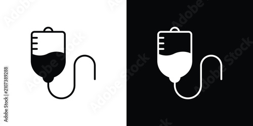 Quadro su tela Blood transfusion icon thin pictogram series