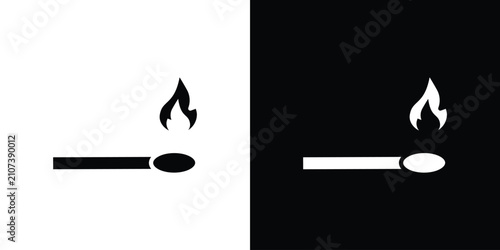 Photos matchstick icon thin pictogram series