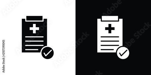 medical check up icon thin pictogram series