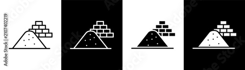Photos Raw Materials white and black icon set design