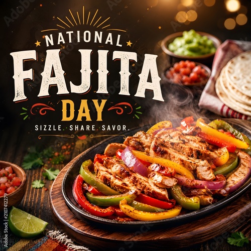 National fajita day celebration with delicious fajitas