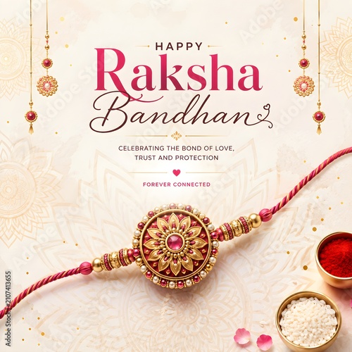 Raksha bandhan celebration with traditional bracelet