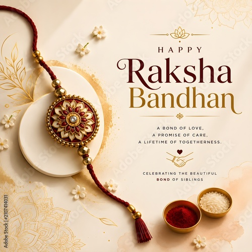 Raksha bandhan celebration with traditional bracelet