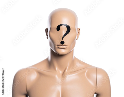 Anonymous Male Mannequin with Question Mark Symbol