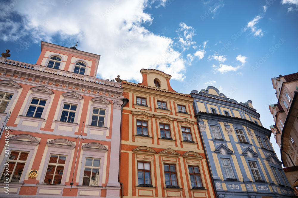 Fototapeta premium Colorful Historic Facades in Prague Old Town