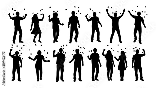 Фотография Silhouettes of People Celebrating and Dancing.