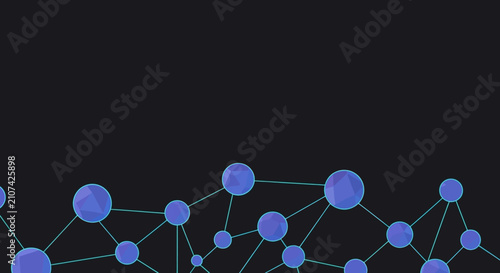Abstract Network of Interconnected Blue Spheres Representing Data and Technology.