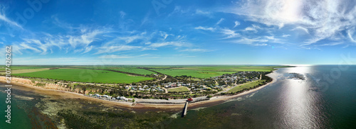 Canvastavla Port Julia, Yorke Peninsula, South Australia – 4K panoramic aerial drone view of