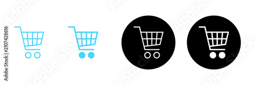 Bild auf Leinwand Shopping icon vector. Shopping cart sign and symbol. Trolley icon