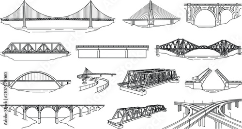 Foto Bridge elevation CAD library vector